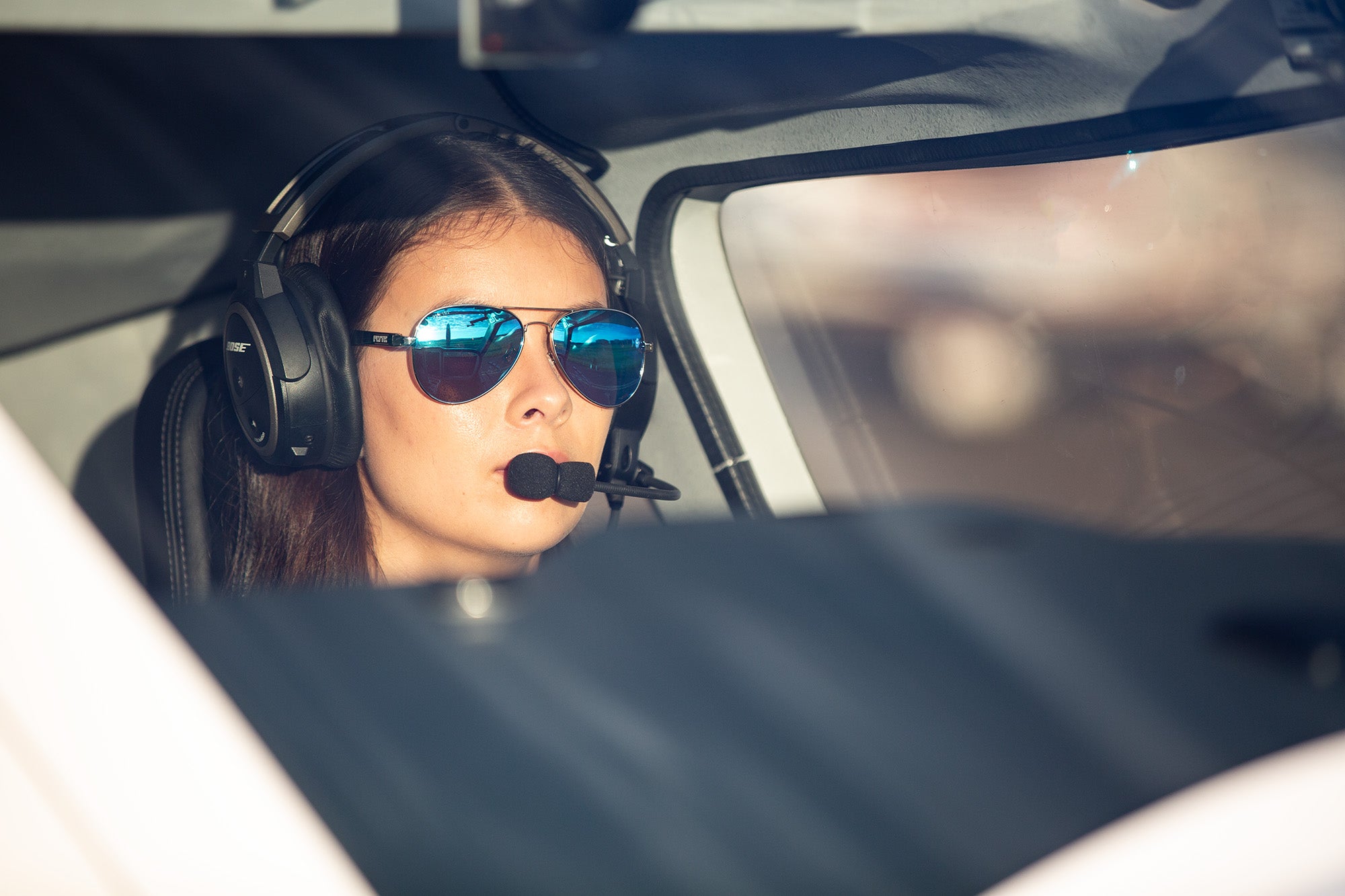 Clarity Maldives pilot sunglasses under headset